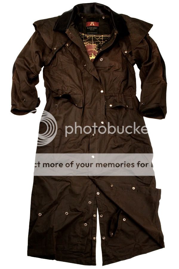 Kakadu Long Rider 3 in 1 drover coat jacket mens oilskin rain pants